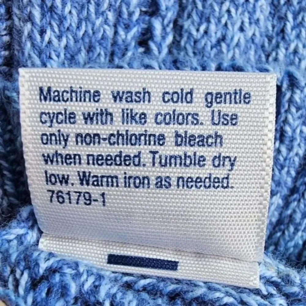 St Johns Bay Cable Knit Sweater Womens XL Blue Marl Cotton Pullover NWT